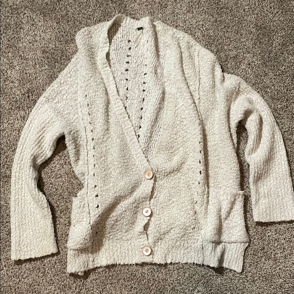 Cozy Cream Free People V-neck Cardigan
